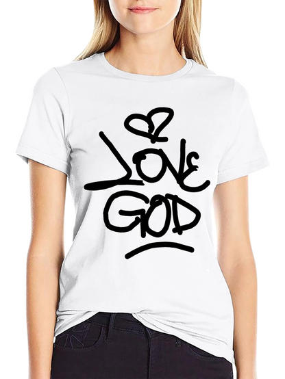 Love God Black Graphic T-Shirt