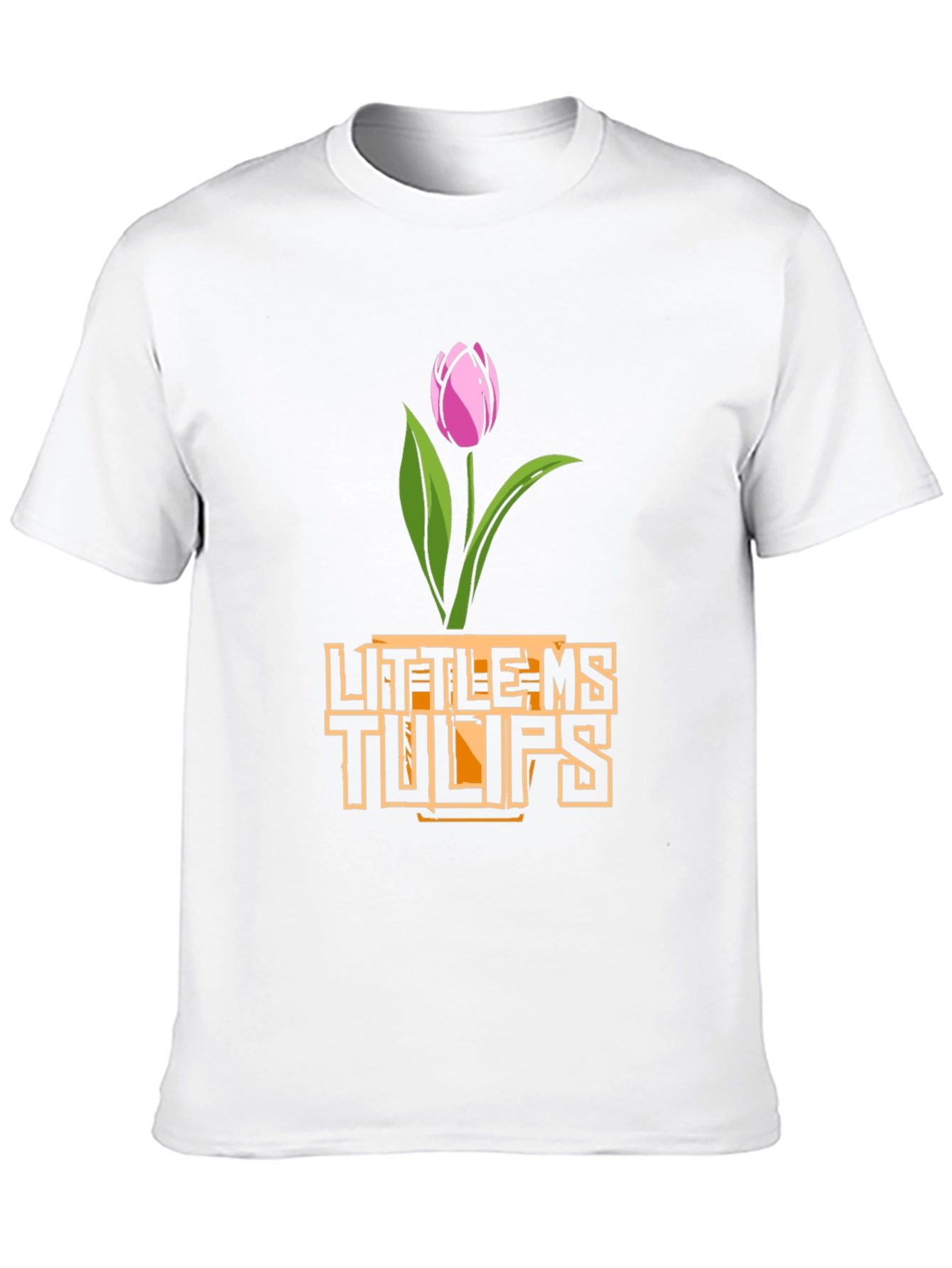 Little Ms. Tulips Graphic Tee - Black Cotton Shirt