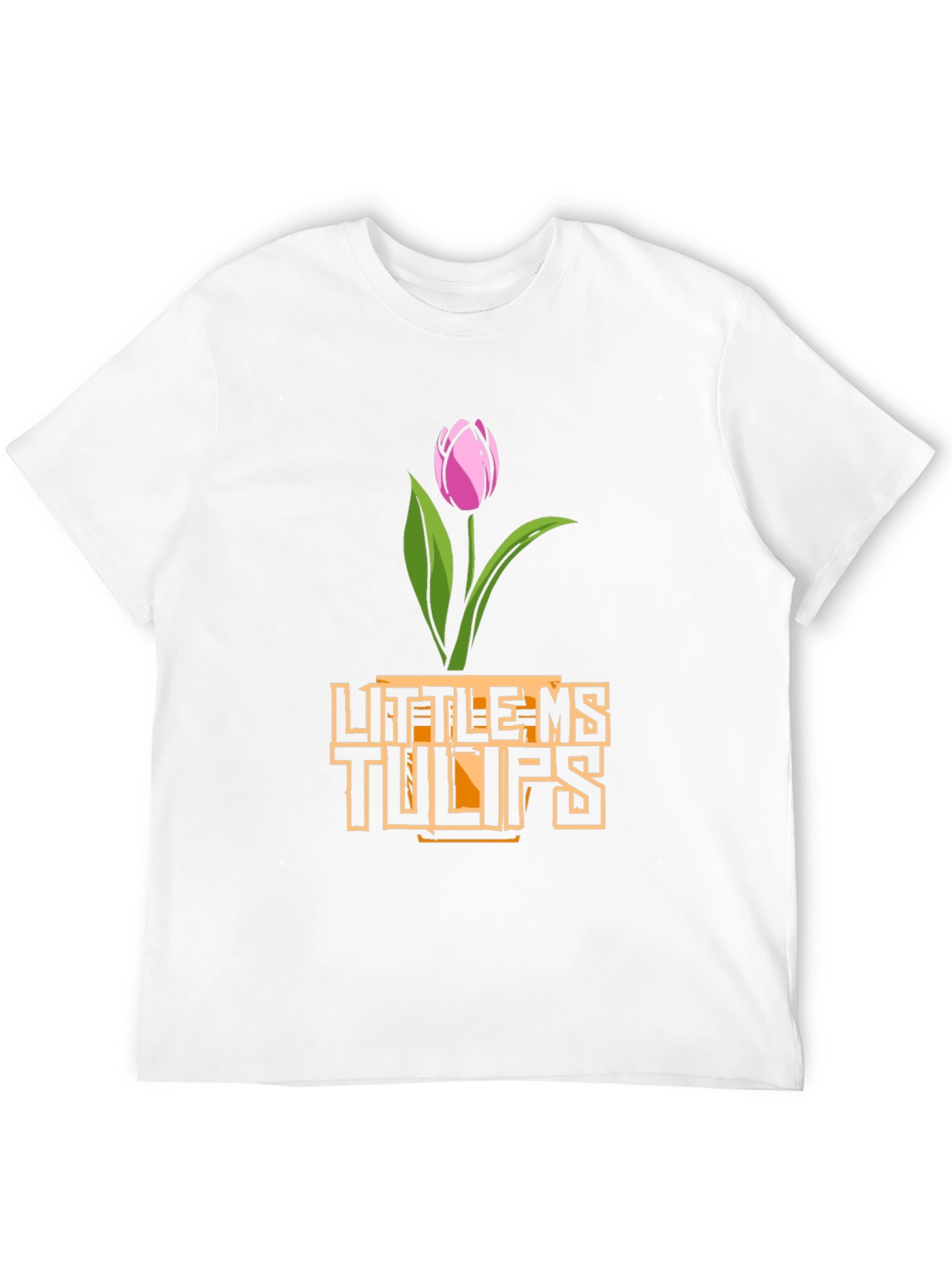 Little Ms. Tulips Graphic Tee - Black Cotton Shirt