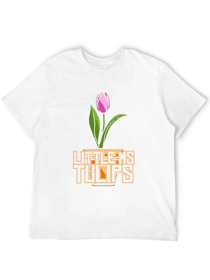Little Ms. Tulips Graphic Tee - Black Cotton Shirt