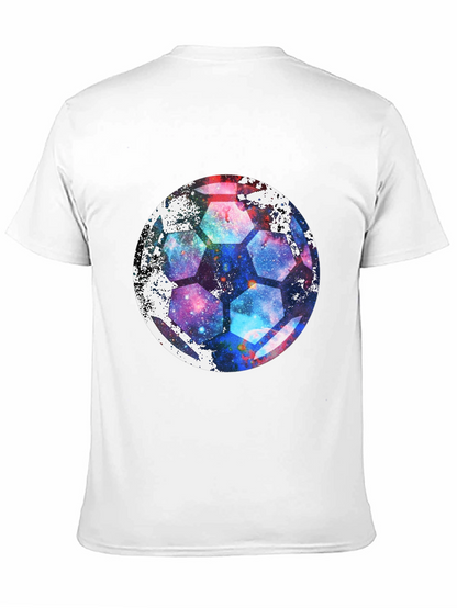 Galaxy Soccer Ball Graphic Tee - Unique Space Design!