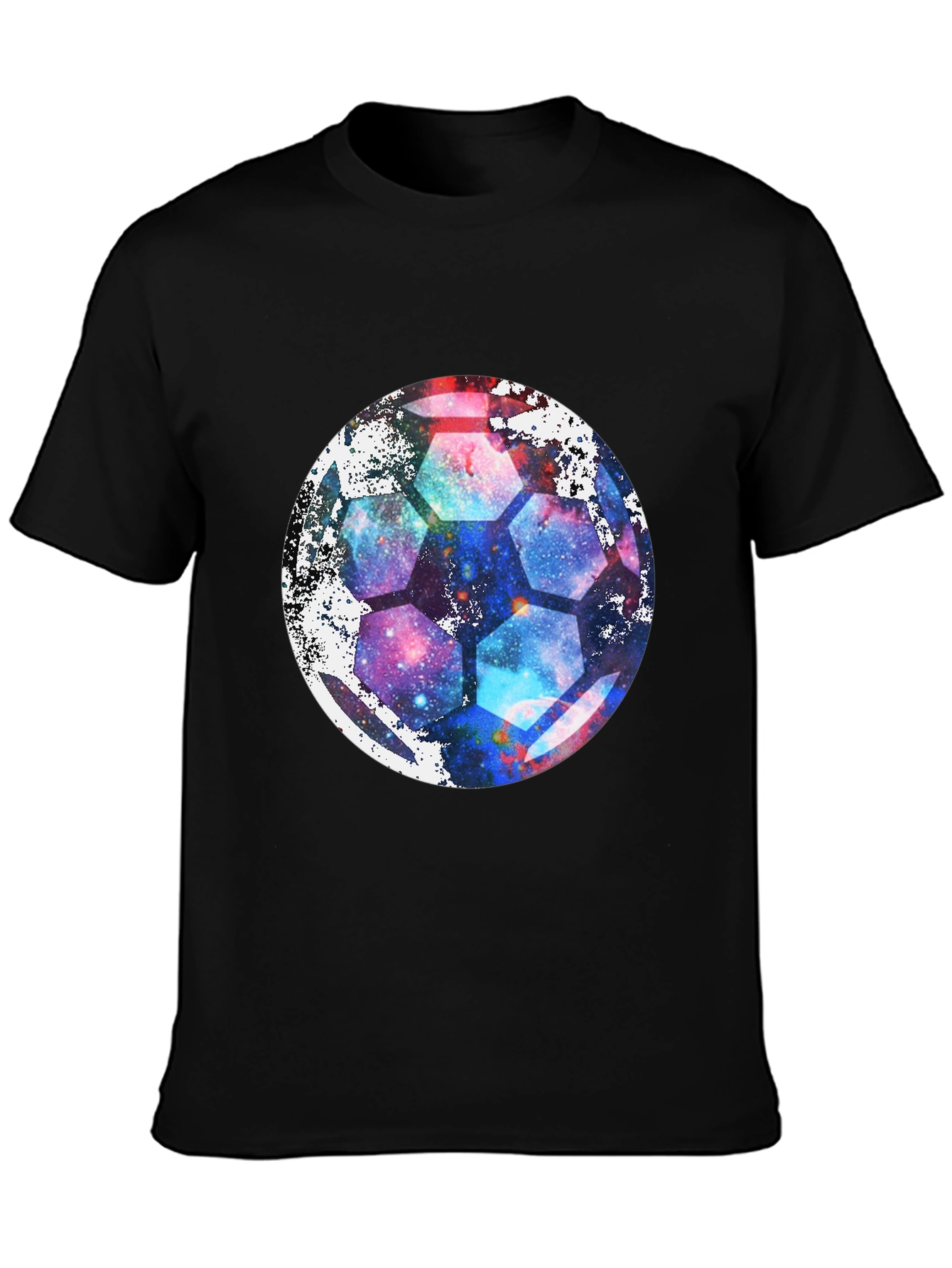 Galaxy Soccer Ball Graphic Tee - Unique Space Design!