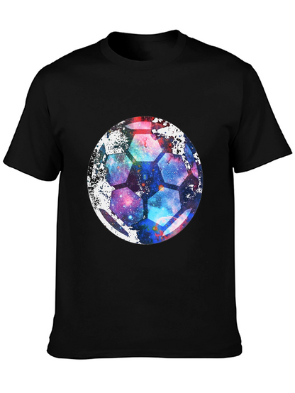 Galaxy Soccer Ball Graphic Tee - Unique Space Design!