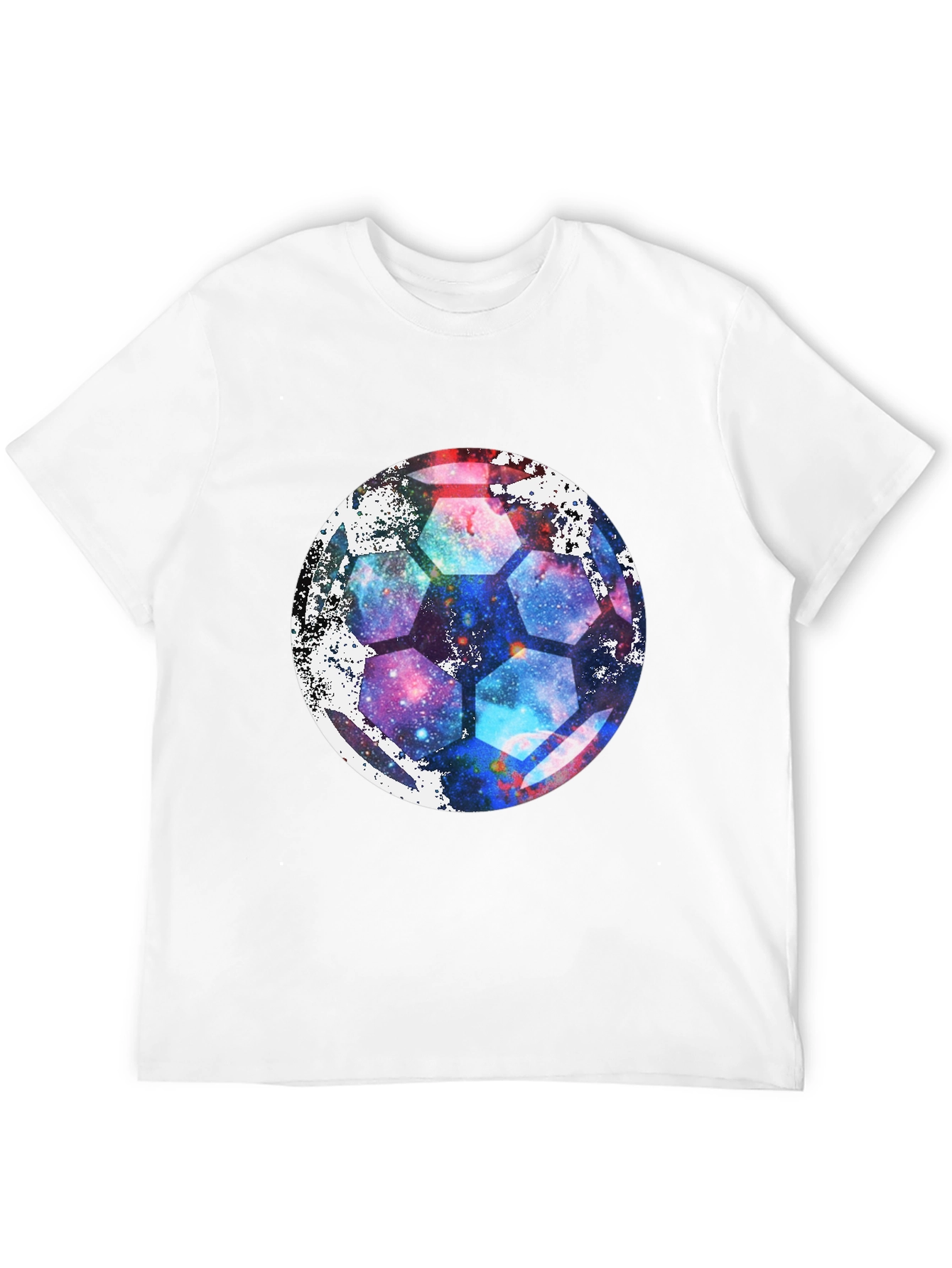 Galaxy Soccer Ball Graphic Tee - Unique Space Design!