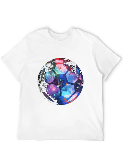 Galaxy Soccer Ball Graphic Tee - Unique Space Design!