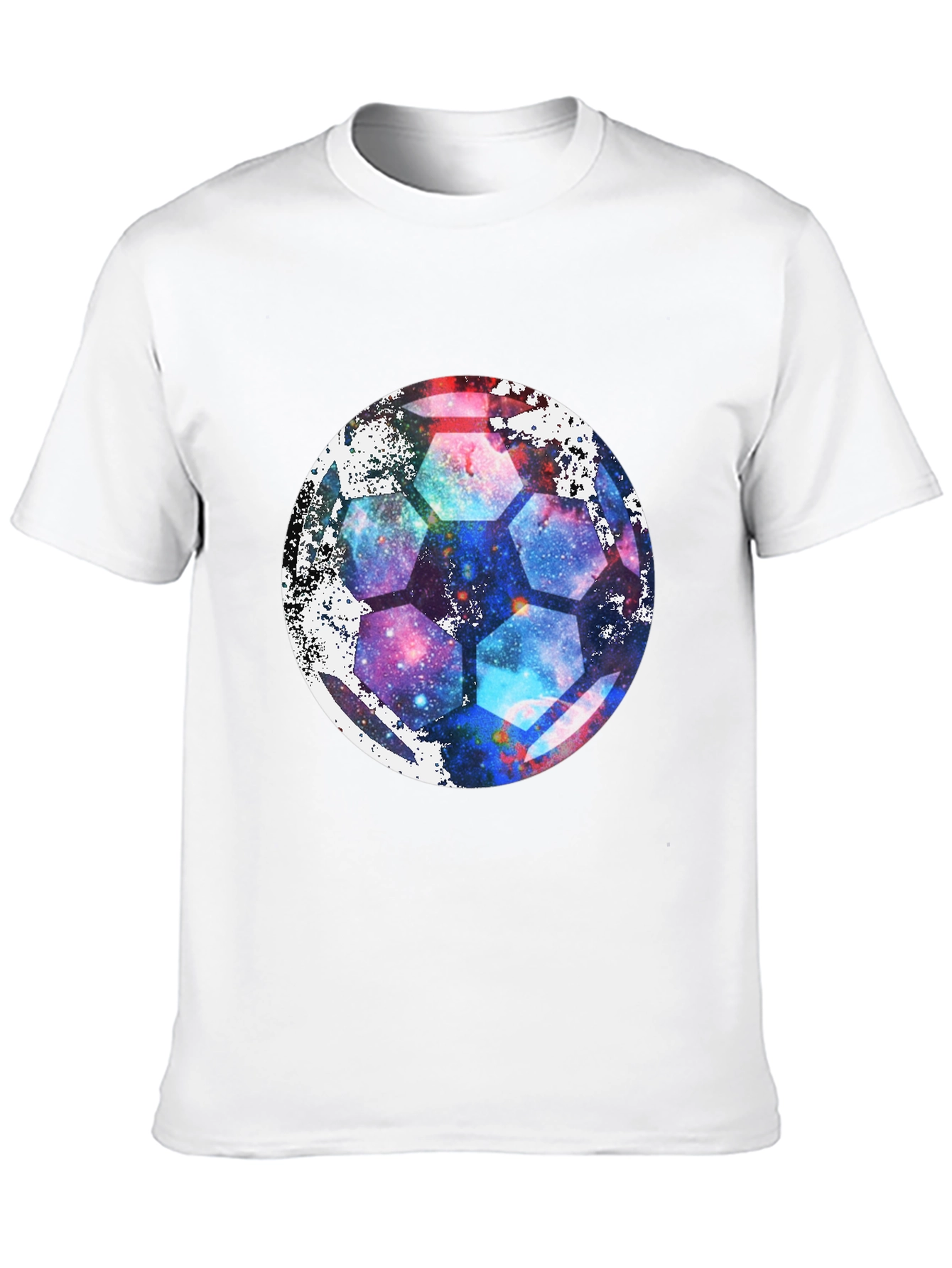 Galaxy Soccer Ball Graphic Tee - Unique Space Design!