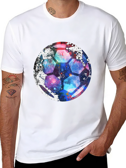 Galaxy Soccer Ball Graphic Tee - Unique Space Design!