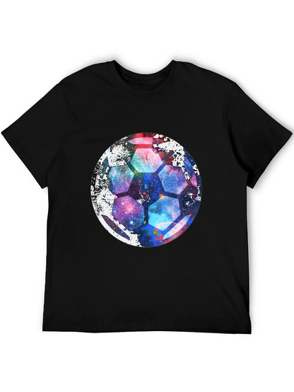 Galaxy Soccer Ball Graphic Tee - Unique Space Design!