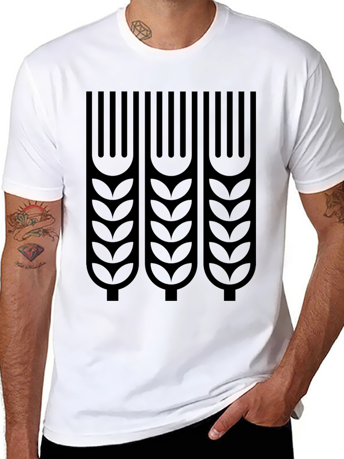Wheat Graphic Print T-Shirt - Stylish Casual Tee
