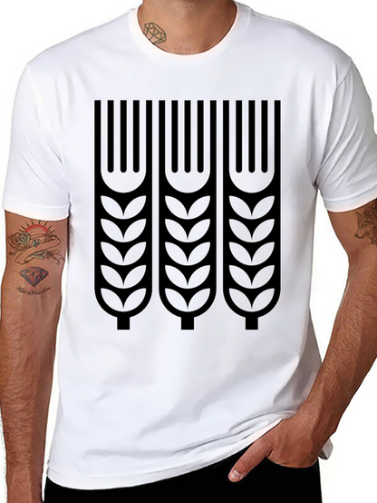 Wheat Graphic Print T-Shirt - Stylish Casual Tee