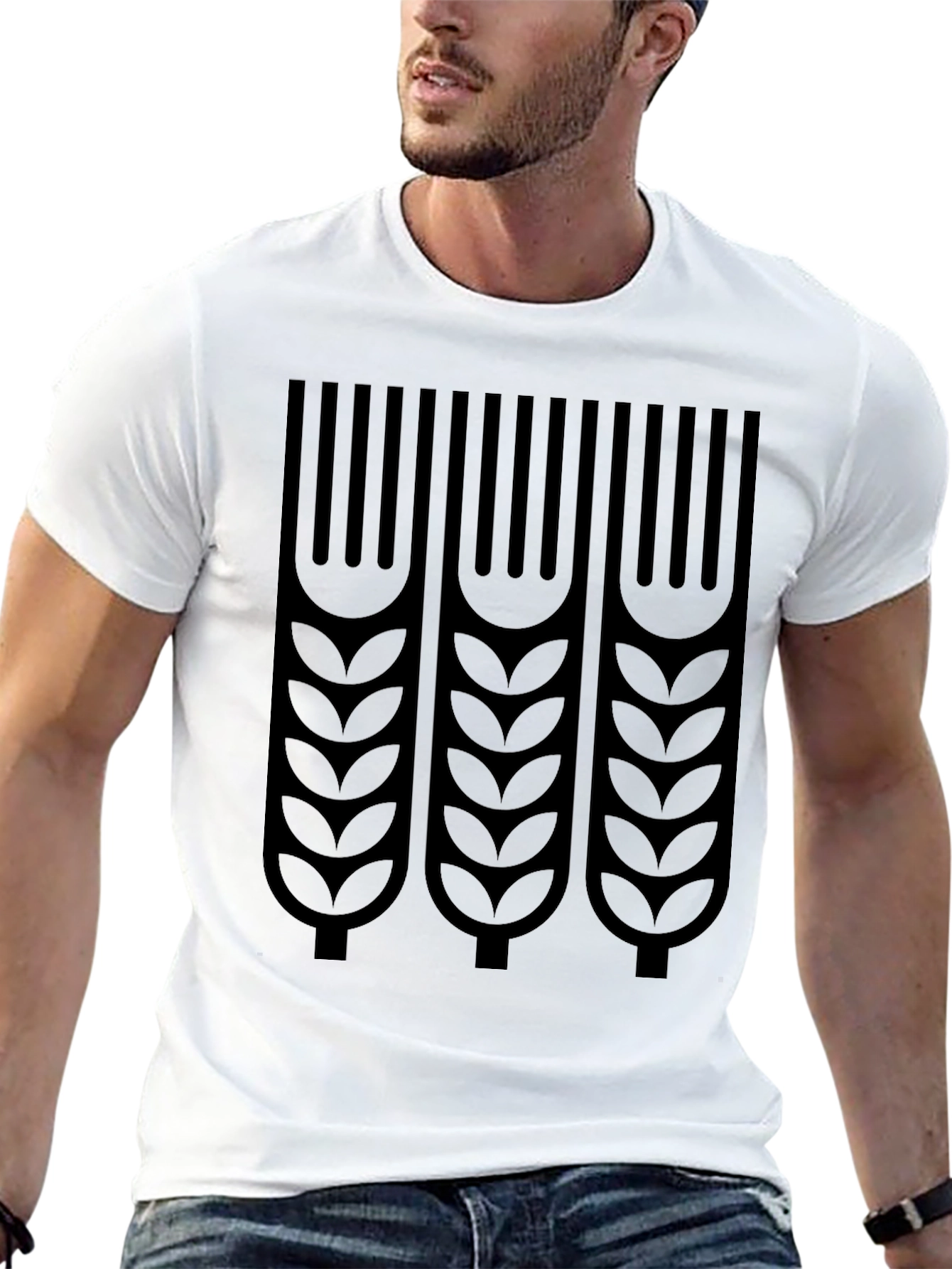 Wheat Graphic Print T-Shirt - Stylish Casual Tee