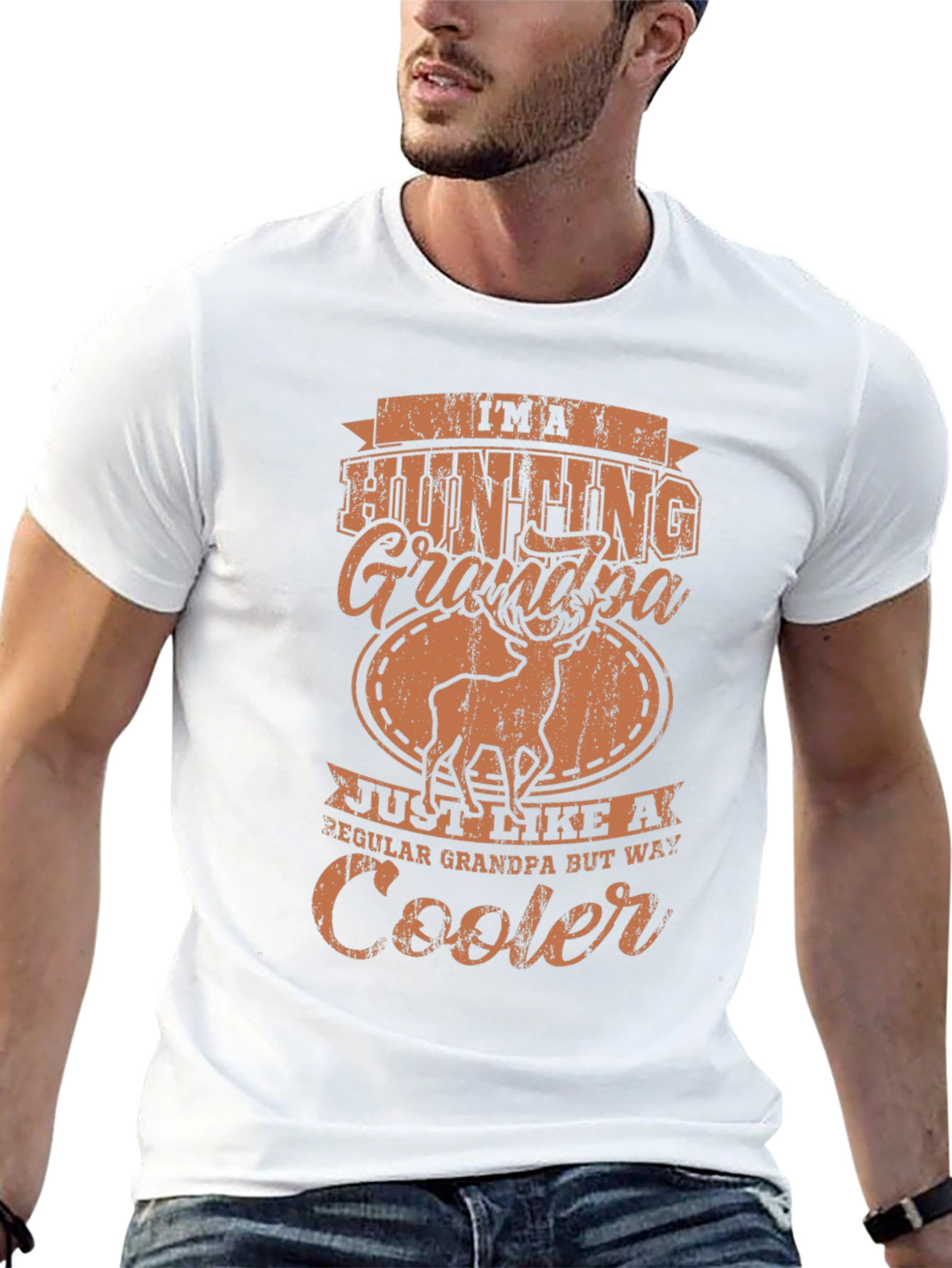 Hunting Grandpa Graphic Tee - Black Casual T-Shirt