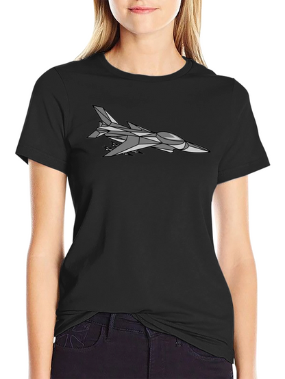 Jet Fighter Graphic Tee - Sleek Black T-Shirt
