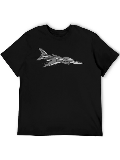 Jet Fighter Graphic Tee - Sleek Black T-Shirt