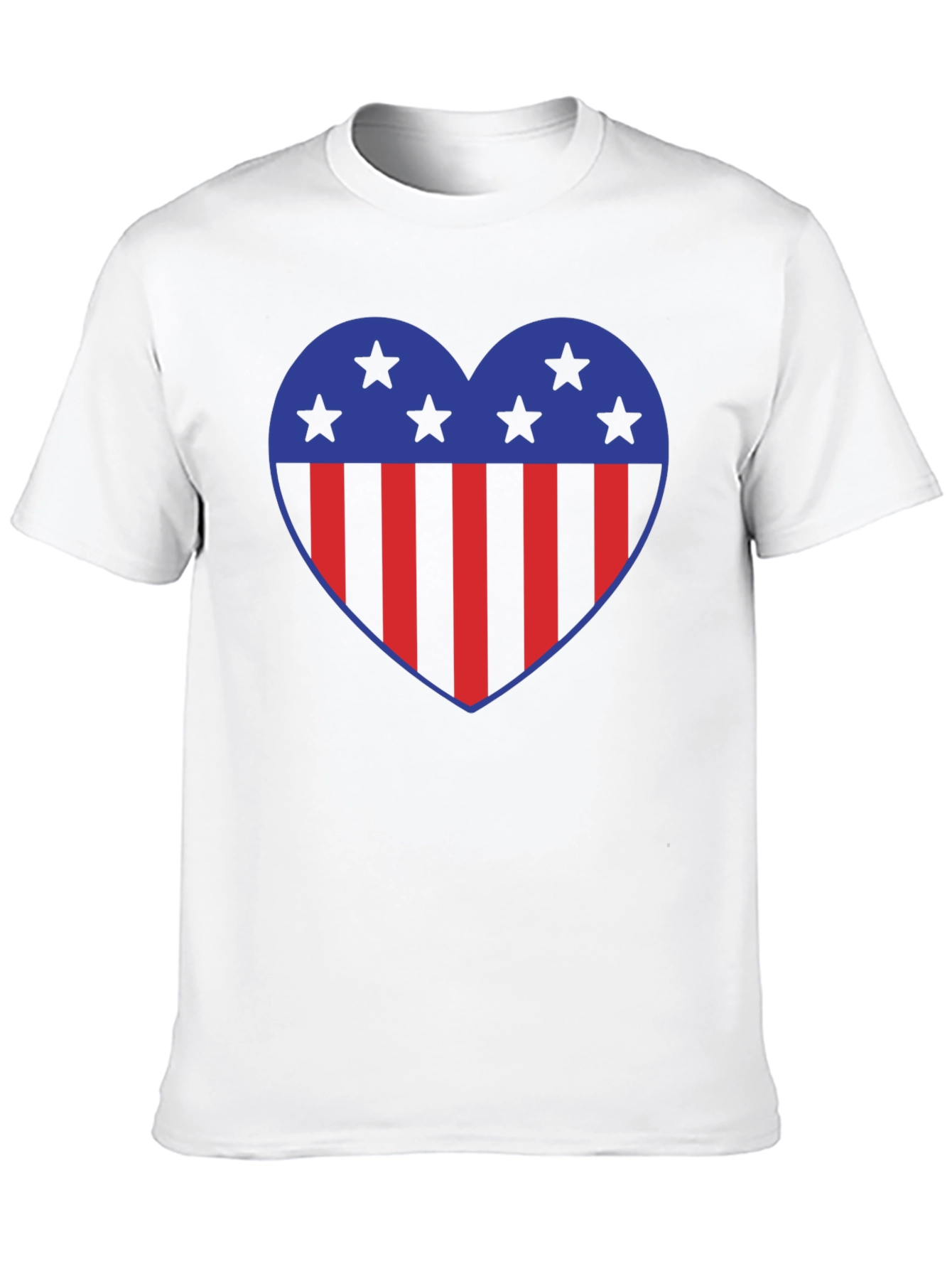 Patriotic Heart Star Striped Graphic Tee