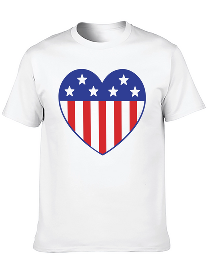 Patriotic Heart Star Striped Graphic Tee