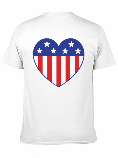 Patriotic Heart Star Striped Graphic Tee
