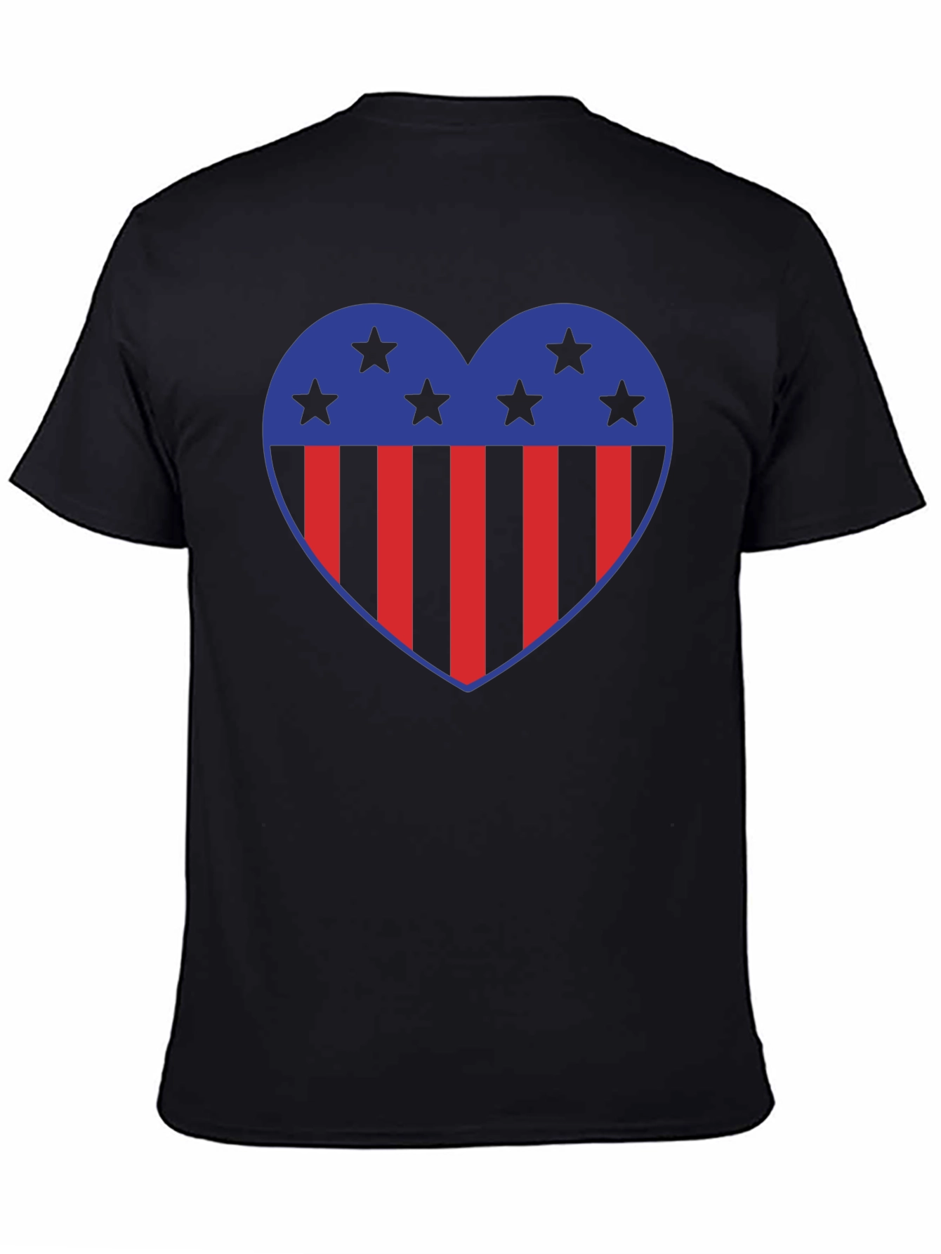 Patriotic Heart Star Striped Graphic Tee