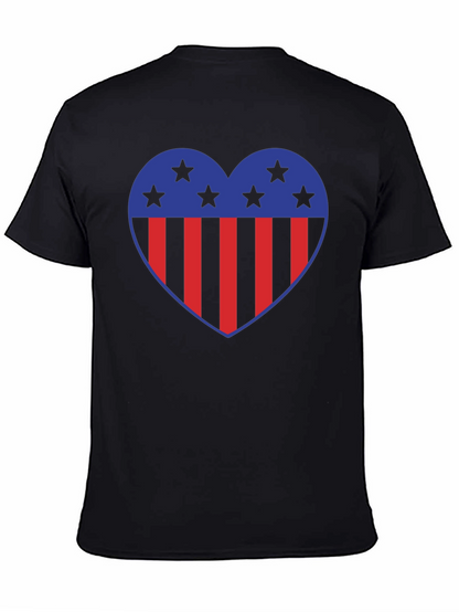 Patriotic Heart Star Striped Graphic Tee