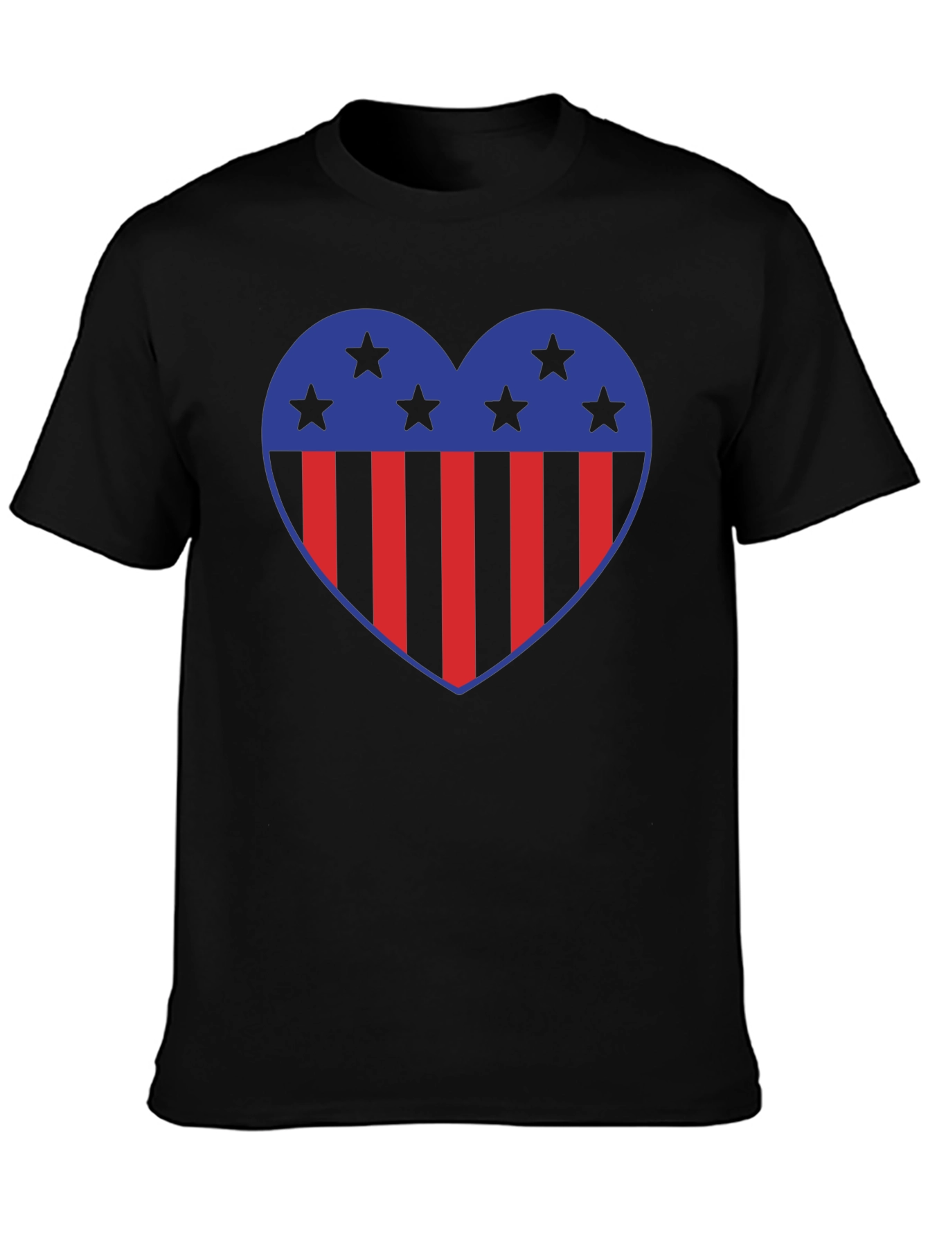Patriotic Heart Star Striped Graphic Tee