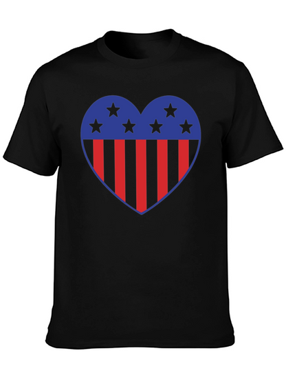 Patriotic Heart Star Striped Graphic Tee