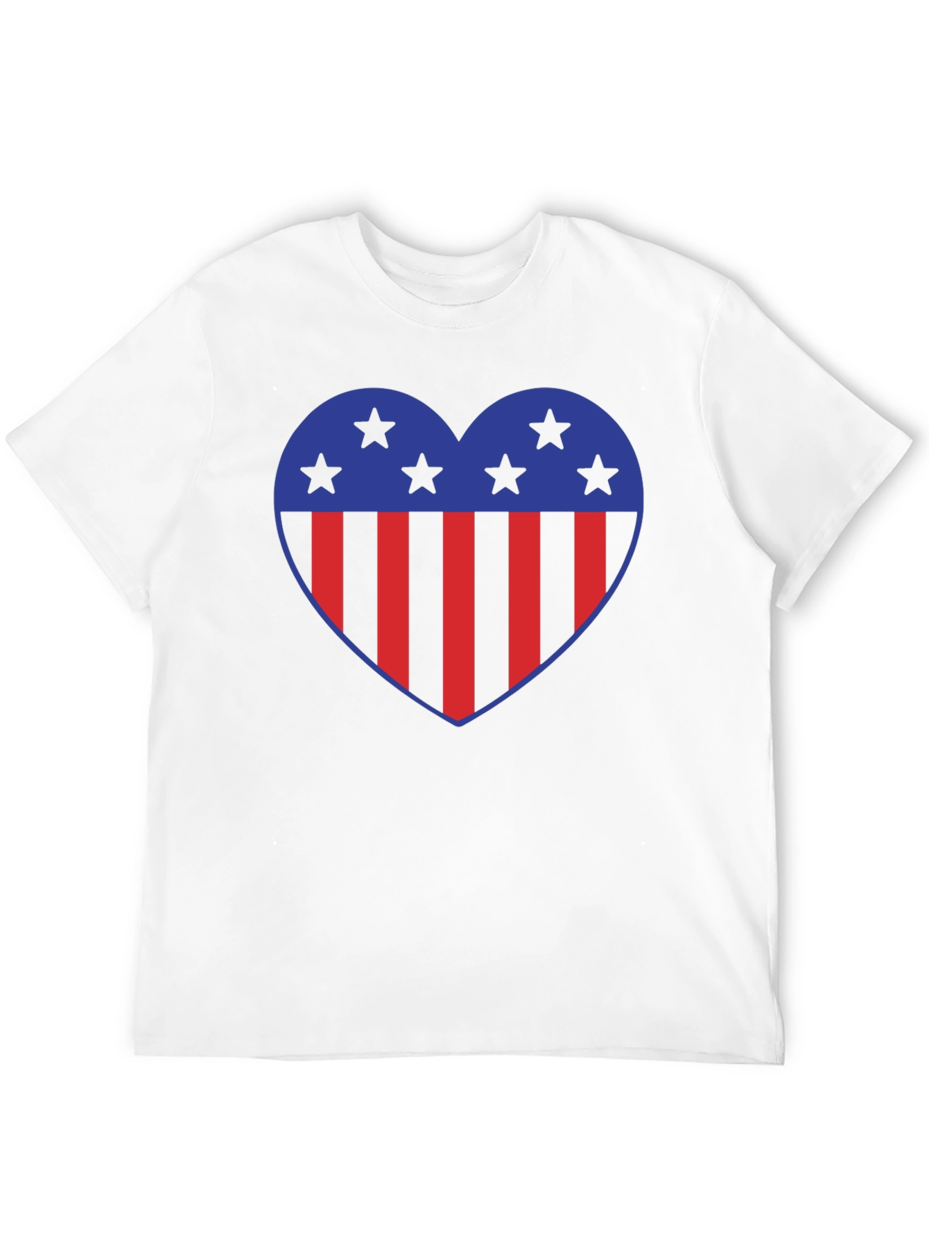 Patriotic Heart Star Striped Graphic Tee