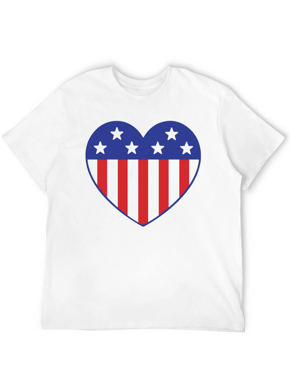 Patriotic Heart Star Striped Graphic Tee