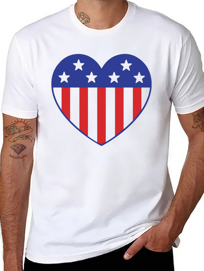 Patriotic Heart Star Striped Graphic Tee