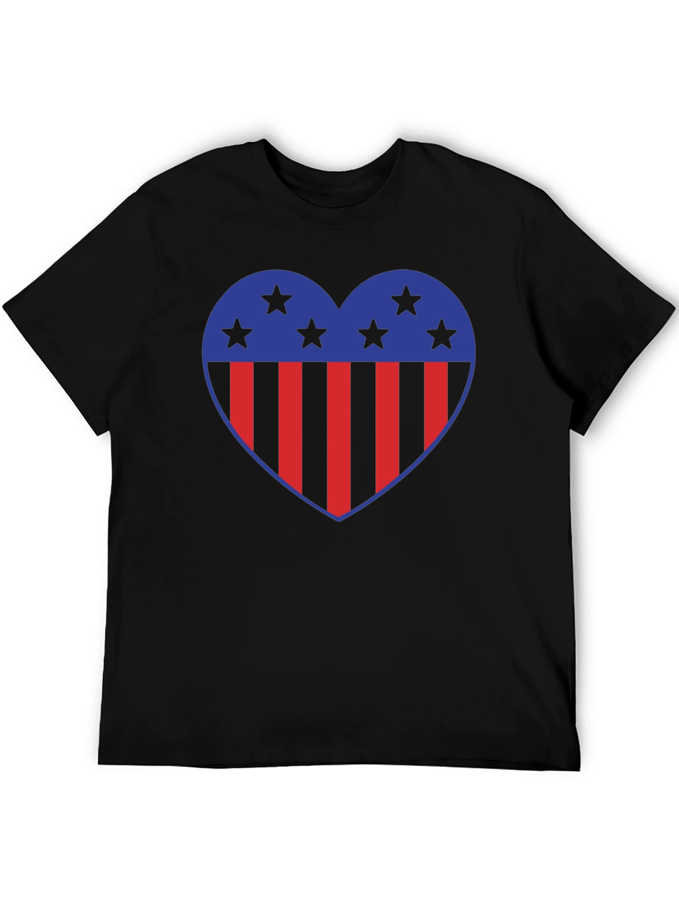 Patriotic Heart Star Striped Graphic Tee