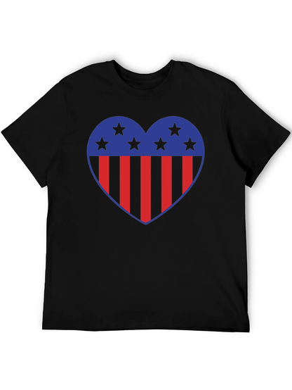 Patriotic Heart Star Striped Graphic Tee