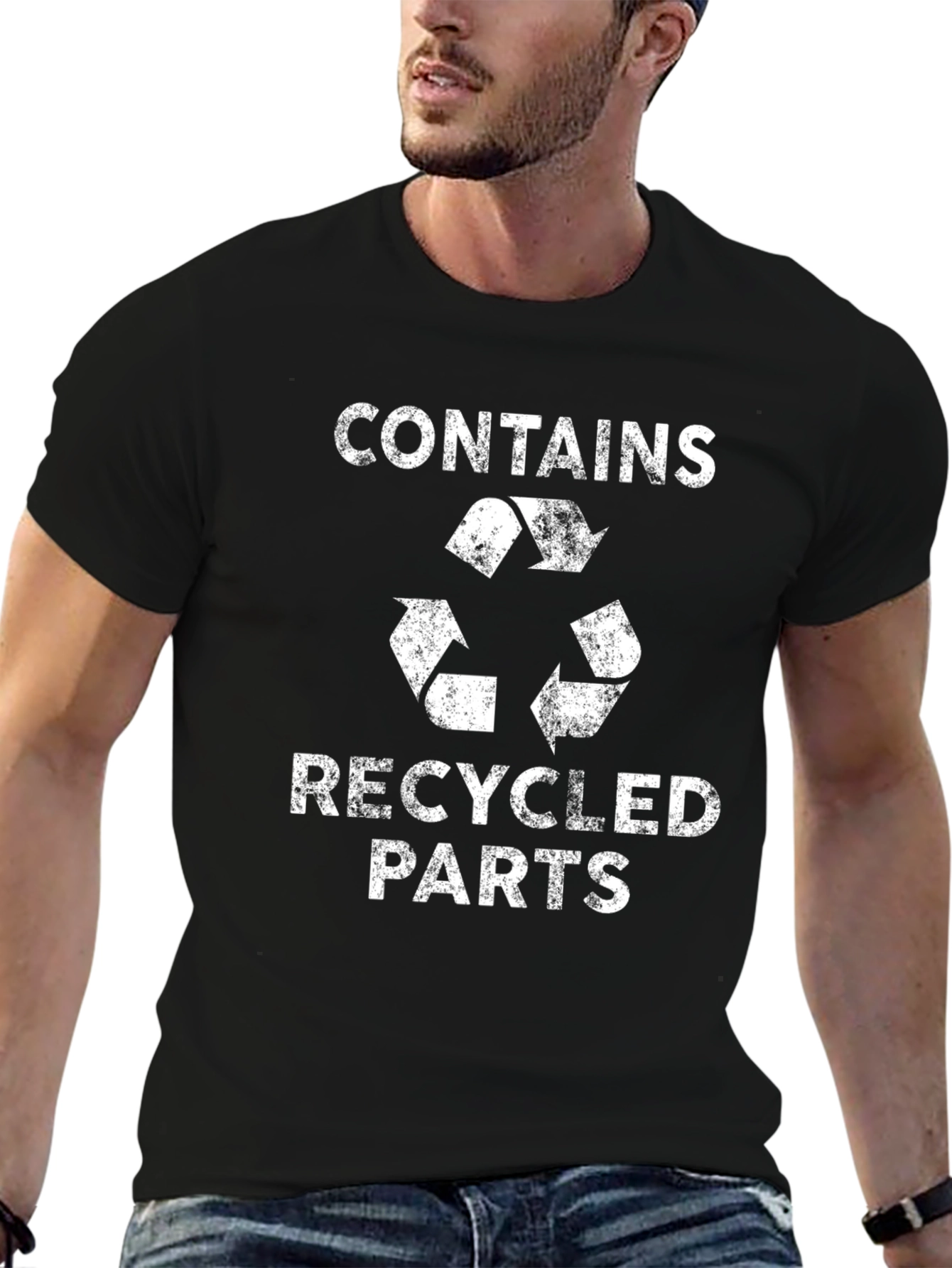 Recycled Parts Graphic Tee - Black