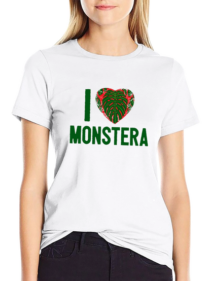 I Heart Monstera T-Shirt - Black Plant Lover Tee