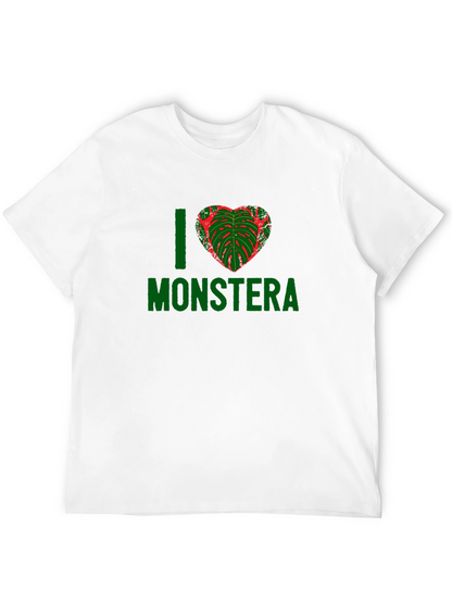 I Heart Monstera T-Shirt - Black Plant Lover Tee