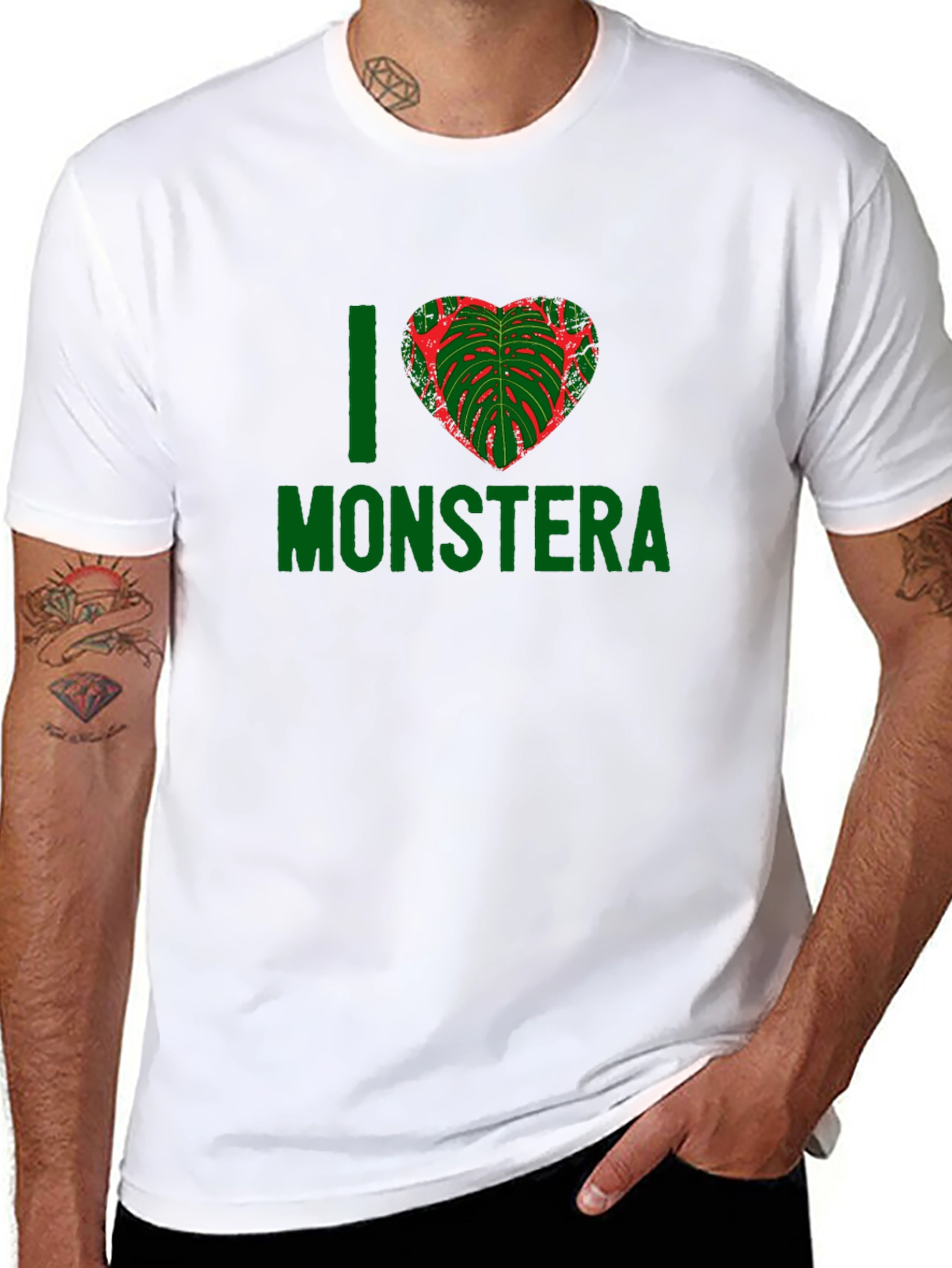 I Heart Monstera T-Shirt - Black Plant Lover Tee