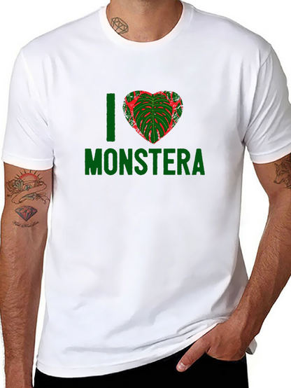 I Heart Monstera T-Shirt - Black Plant Lover Tee