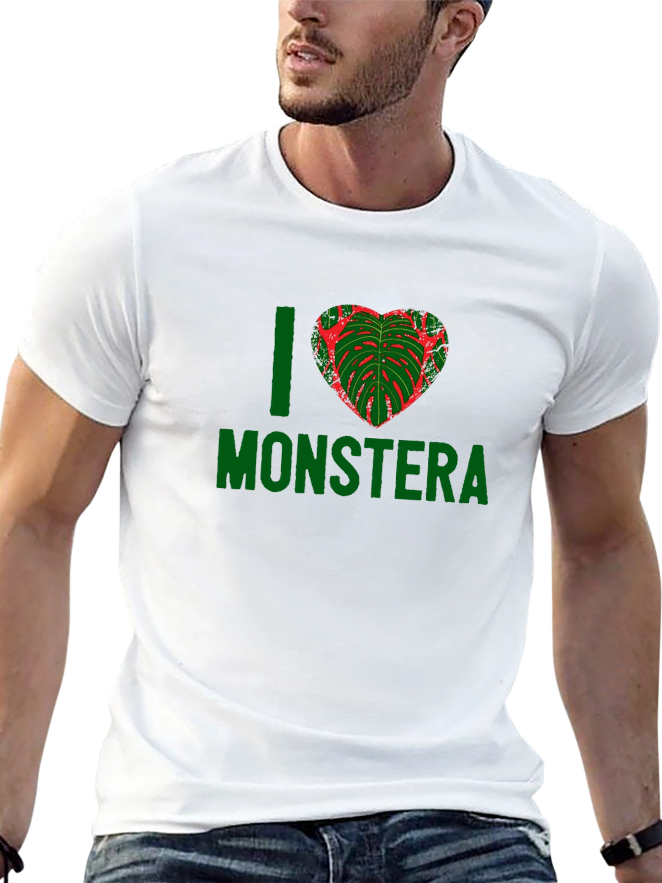 I Heart Monstera T-Shirt - Black Plant Lover Tee