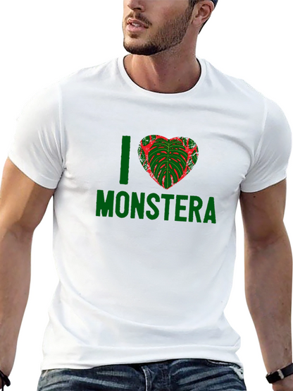 I Heart Monstera T-Shirt - Black Plant Lover Tee