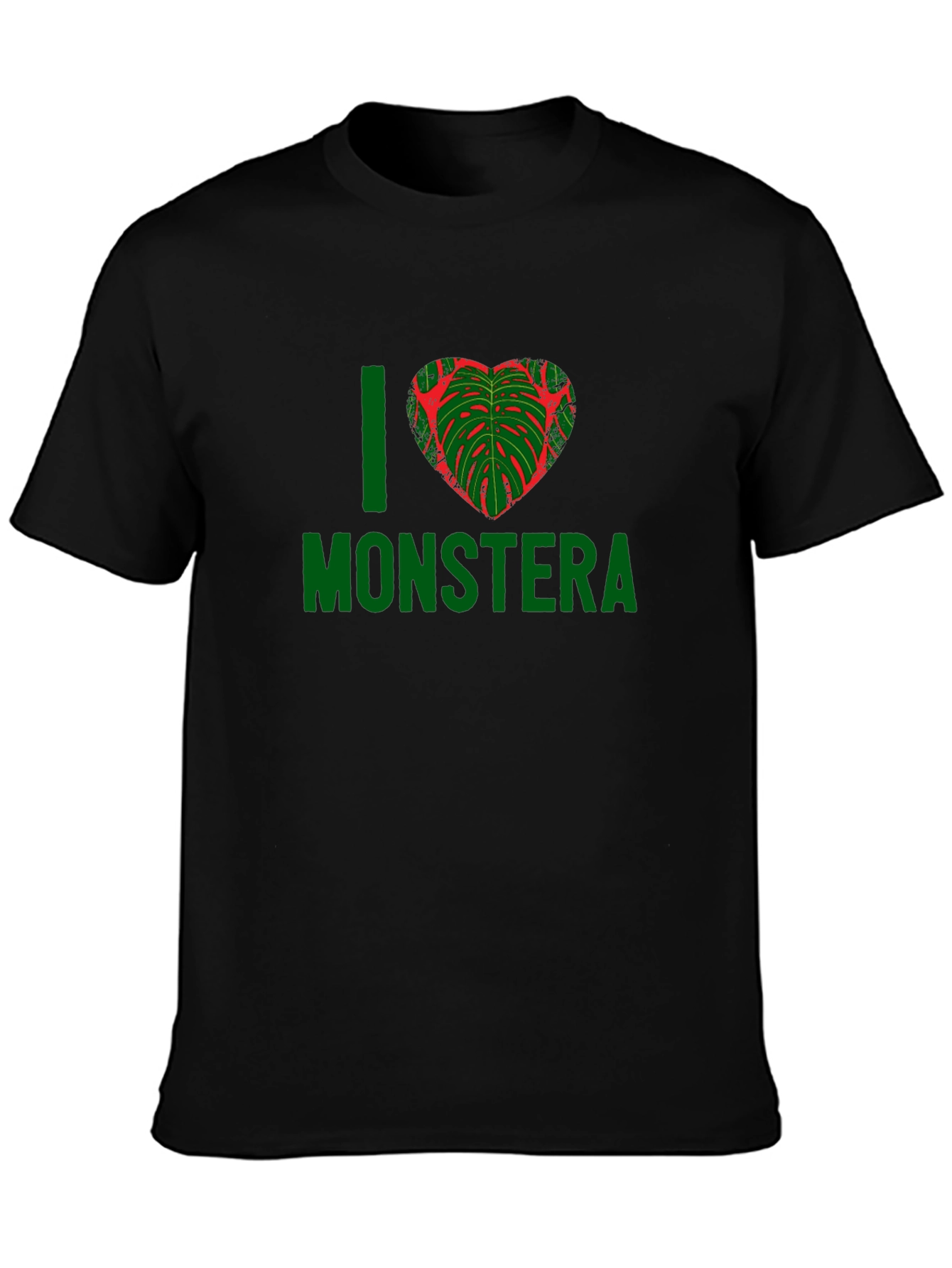 I Heart Monstera T-Shirt - Black Plant Lover Tee