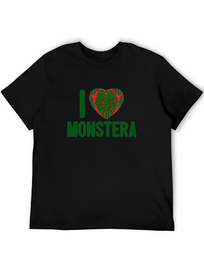 I Heart Monstera T-Shirt - Black Plant Lover Tee