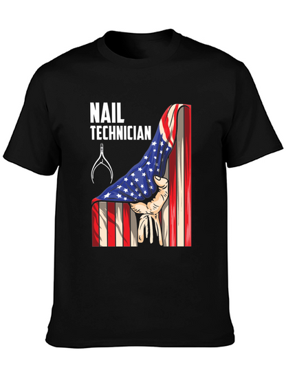 Nail Technician Patriotic T-Shirt - USA Flag
