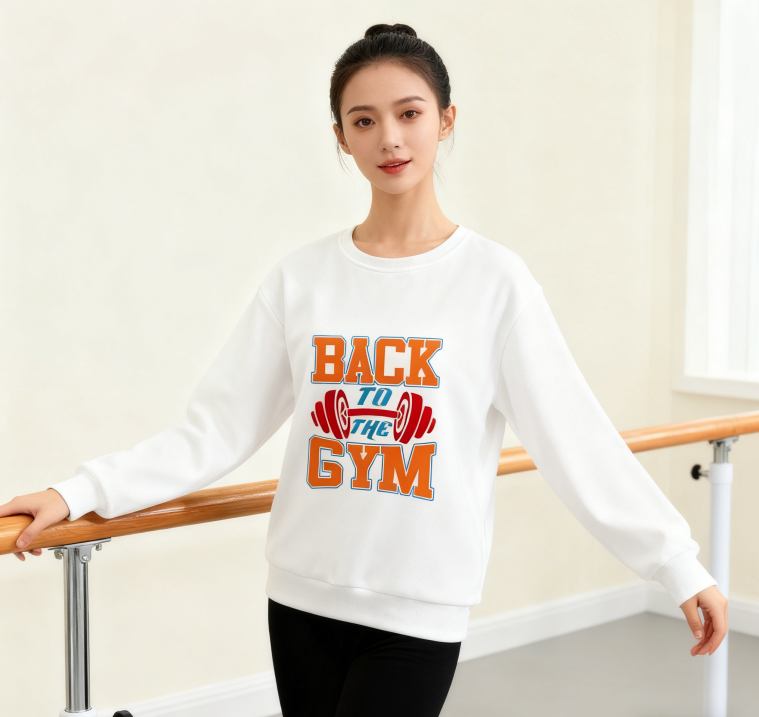 Vibrant Fitness Dumbbell Design Crewneck Top