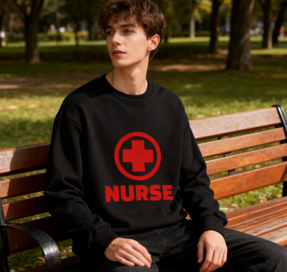 Classic Red Cross Nurse Graphic Sweatshirt