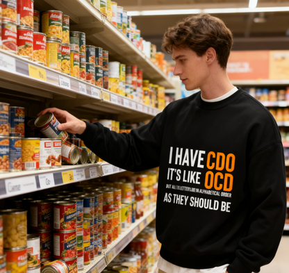 Unisex "CDO (Alphabetical OCD)" Organization Humor Sweatshirt