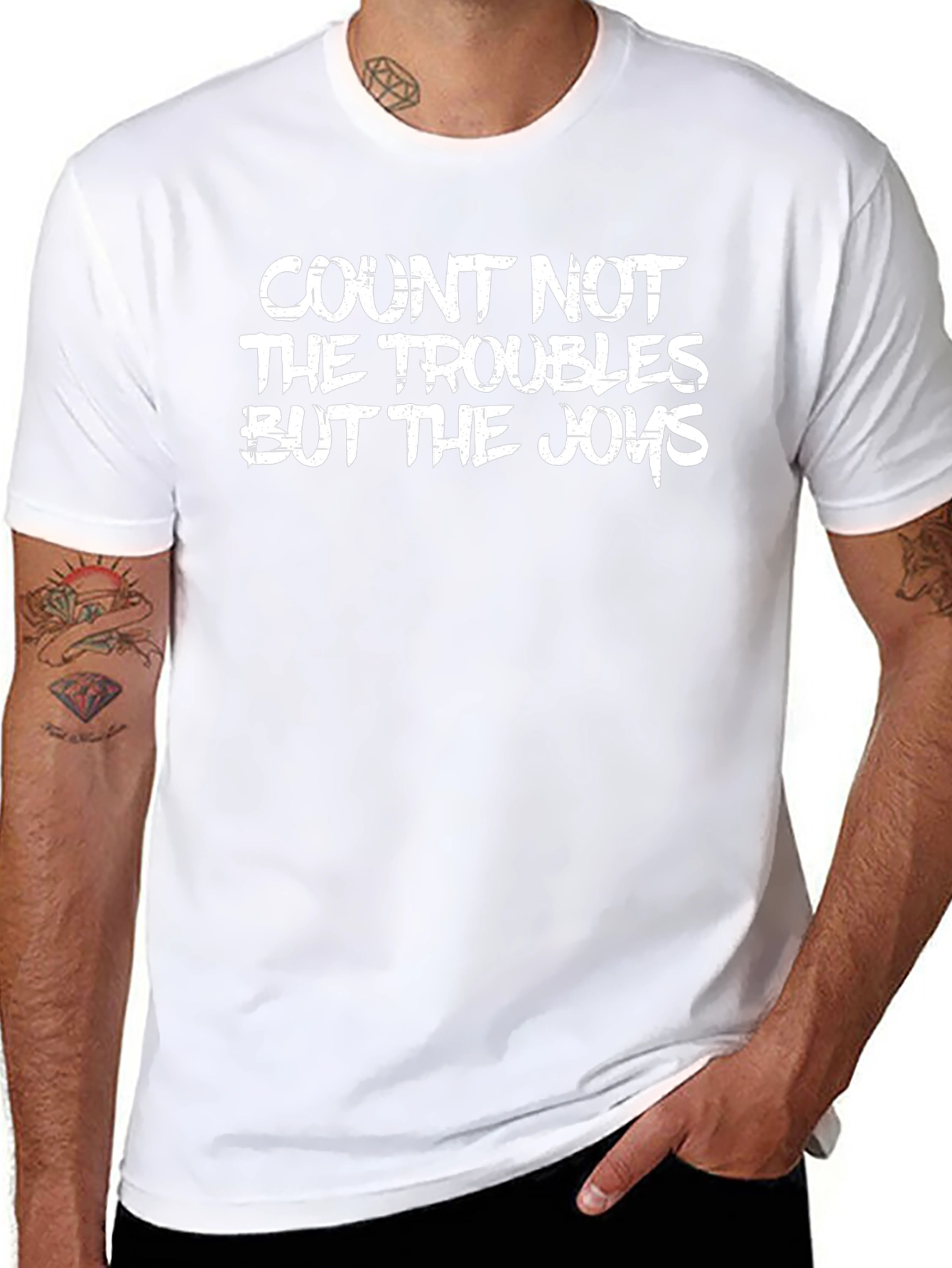 Count Not Troubles But Joys Black T-Shirt