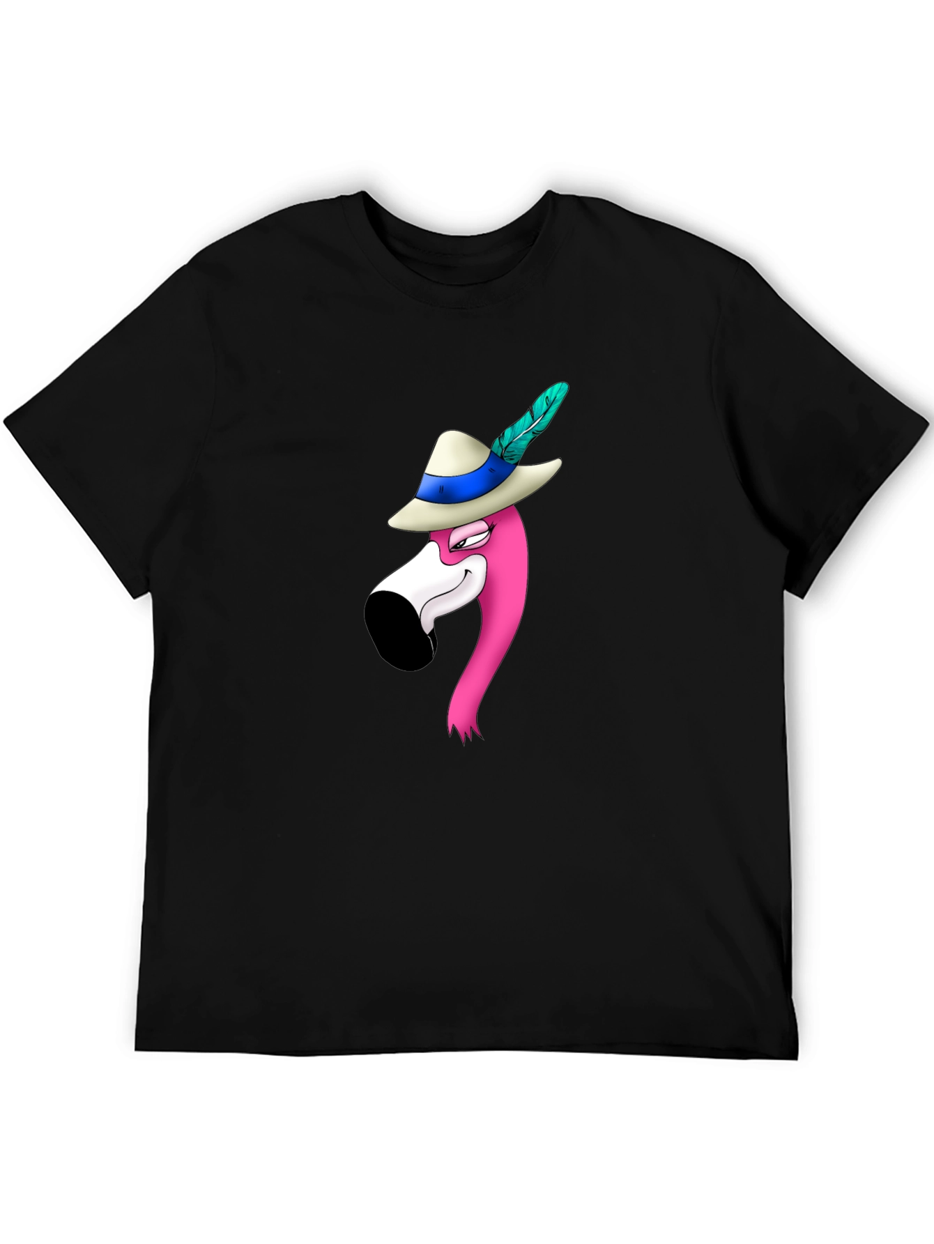 Flamingo in Hat Graphic T-Shirt