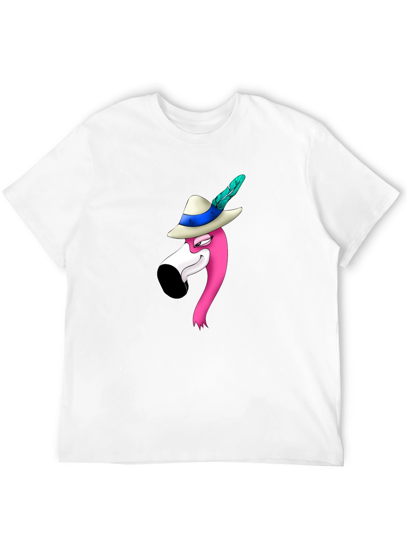 Flamingo in Hat Graphic T-Shirt