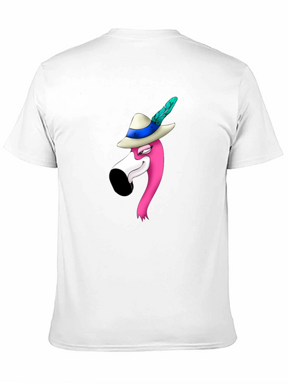 Flamingo in Hat Graphic T-Shirt