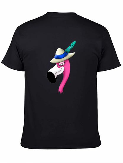 Flamingo in Hat Graphic T-Shirt