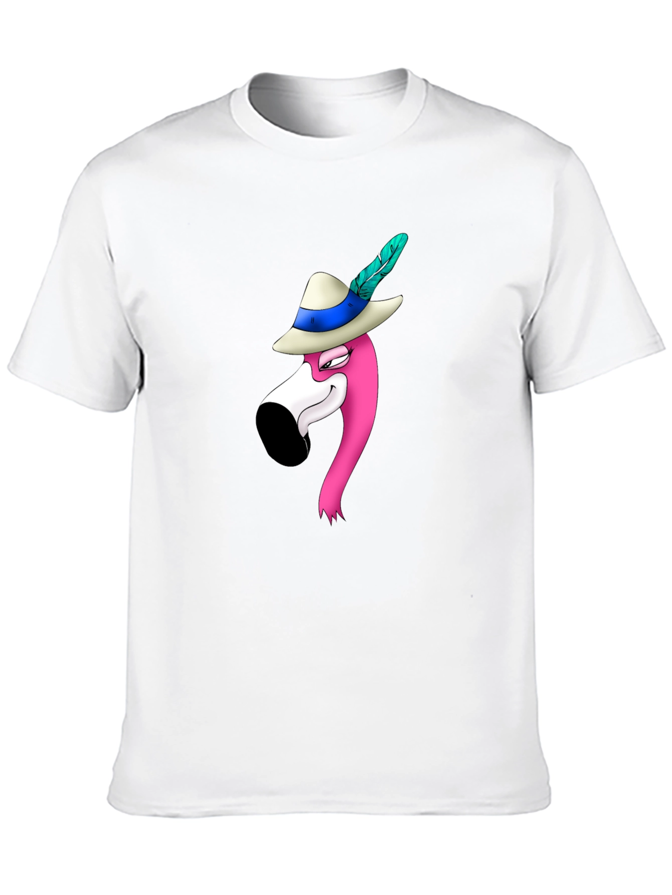 Flamingo in Hat Graphic T-Shirt