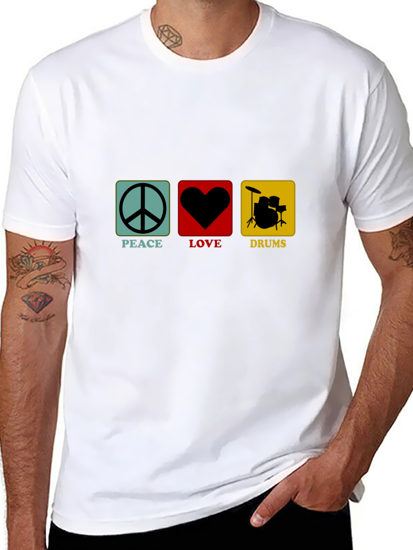Peace Love Drums Graphic T-Shirt